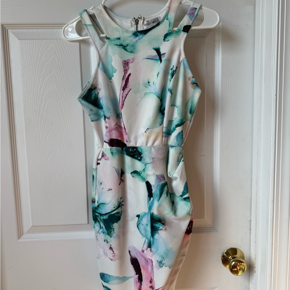 Hello Molly White and Green Dress